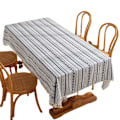 Miniatyrbilde 4 av 6: Etnisk stil duk Polyester Bomull Bohemsk Pop Rektangulær støvtett duk Kaffebord duk Deksel Grå bølgete frynser Gray corrugated tassel 120x160cm