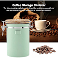 Miniatyrbillede 3 af 8: (Grøn) Kaffebeholder - Kaffedåse - 1,8L - Kaffebeholder Opbevaringsdåse - Kaffebeholder - Lufttæt Kaffebeholder med CO2-udluftning - grøn green