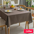 Miniatyrbillede 7 af 11: Vandtæt dug, nordisk bomuld og linned dug, japansk stil, ensfarvede duge til spisebord, sofabord, khaki Khaki 130x200cm