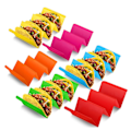 Miniatyrbillede 5 af 6: Sæt: Stor farverig bakke til 6/12/18/24 tacos, fødevaregodkendt PP-materiale, tåler opvaskemaskine og mikroovn 12pcs