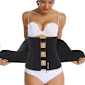 Miniatyrbillede 2 af 7: Sved Waist Trainer til kvinder To bælter, Neopren Træningskorset Taljetræner Cincher Trimmer Shaper Lynlås Sort Black 4XL
