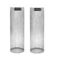 2-pack rullande grillkorgar i rostfritt stål BBQ-nätgrillburar för utomhuscampingpicknick silver stor large