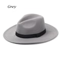 Miniatyrbilde 1 av 8: Hatter i filt for menn og kvinner, cowboyhatter, sceneopptredener, dansefester, jazz, Panama, grå vinter og høst grey No,
