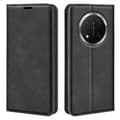 För Honor Magic7 Lite 5G/ X9c 5G Fodral Lädertextur Plånboksfodral - Perfekt Svart_MGF Black