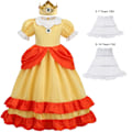 Pikkukuva 1 / 4: Daisy Prinsessa Mekko Tyttö Sarjakuva Elokuva Cosplay Puku Kesä Lasten Oranssi Juhla-asut 2-10 Vuotta Halloween Naamiaisasut Daisy Setit 09 Daisy Sets 09 4T Tag-120