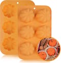 2-pack 3D Pumpa Silikon Muffin Formar, Halloween Form, Pumpa Thanksgiving Tema Muffin Formar, Perfekt för Halloween