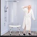 Miniatyrbilde 3 av 4: YRHOME Dusjkrakk Høydejusterbar Dusjstol Sklisikker Dusjhjelp Stabil Dusjsete