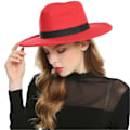 Miniatyrbilde 5 av 8: Hatter i filt for menn og kvinner, cowboyhatter, sceneopptredener, dansefester, jazz, Panama, vinter og høst svart black No,