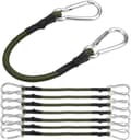 Spännband med karbinhake, 4-pack 30cm, grön, elastisk för bagage & camping