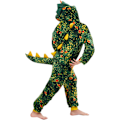 Miniatyrbilde 3 av 6: Barn unisex jumpsuits, 2023 kostyme dyreonesie nattkjole pyjamas hettegenser cosplay kigurum nattøy jul Halloween darkgreendinosaur 140