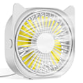 Miniatyrbild 1 av 2: Small Personal USB Desk Fan with Cat Ears, 3-Speed Portable Desktop Fan Powered by USB, Strong Wind, Quiet Operation, for Outdoor Travel
