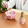 Pikkukuva 4 / 9: Keraaminen Matcha-tee, sisältää matcha-kulhon ja matcha-vispilän, 5-osainen setti vaaleanpunainen pink