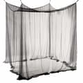 Double Mosquito Net Black 4 Post Bed Canopy Decorative Princess Square Mosquito Net Large for Indoor Bedroom and Camping
