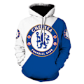 Miniatyrbillede 1 af 2: Fodboldklub sweatshirt lang, hættetrøje med stort grafisk print 2123 2123 L