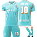 Miniatyrbild 1 av 2: 2024-2025 Nya Miami 2 Borta Match Tröjor för Barn Fotbollströja Set #10 MESSI Tröja Ungdom Träningskläder Fotboll Träningsuniformer 18