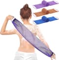 3 badehåndklæder - eksfolierende net af nylon - dybderensende badebørste og svamp - til mænd og kvinder - 75*14cm - lilla, blå, brun