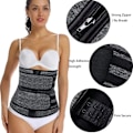 Miniatyrbillede 4 af 8: Sved Waist Trainer til Kvinder To Bælter, Neopren Trænings Korset Taljetræner Cincher Trimmer Shaper Lynlås Grå Gray M