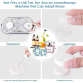 Miniatyrbild 5 av 5: 2025 Lämplig USB-fläkt Mini Bordsfläkt Liten Portabel 360° Rotation Dubbelhuvud USB-fläkt med 3 Hastigheter Aromfunktion