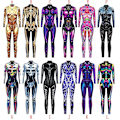 Pikkukuva 1 / 3: Naisten Robotti Punk Luuranko Cyberpunk Steampunk Seksikäs Slim Jumpsuit Catsuit Cosplay Asut Zentai Body Fancy Dress Halloween C C M