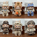 Miniatyrbild 1 av 5: Modekläder Ropa Labubu Kläder Outfit Docktillbehör För 15/17cm Labubu V2 V1 Plyschdockor Hängselbyxor SuitT250313.Ca