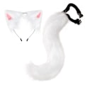 Miniatyrbilde 1 av 6: Halloween COS Simulering Rev Plysj Hale Klær Tilbehør Dyr Hale Katt Øre Hår Sløyfe Hodeplagg White