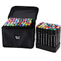 Miniatyrbilde 3 av 9: 80-pakning - Tusjpenner med etui - Dobbeltsidige - Penner Multicolor multifärg