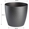 Miniatyrbilde 2 av 3: Blomsterpotte, Plastpotte, Sett med 2, Rund Form, Potte (Grafit, Ø 20 cm)