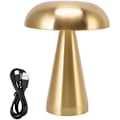 Miniatyrbillede 1 af 5: Svampeformet bordlampe i moderne minimalistisk industriel stil, 3 farver, dæmpbar, genopladelig, innovativ touch-lampe i guld