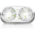 Miniatyrbild 1 av 5: 2025 Lämplig USB-fläkt Mini Bordsfläkt Liten Portabel 360° Rotation Dubbelhuvud USB-fläkt med 3 Hastigheter Aromfunktion