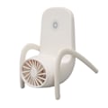 Miniatyrbillede 4 af 8: Telefonventilator med Stativ 3 Niveauer Justerbar USB Genopladelig Mini Håndholdt Ventilator med Blændende Lys til Udendørsrejser Hvid