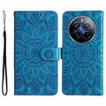 För Realme 12 Pro 5G/12 Pro+ 5G Läderfodral Präglat Solros Flip Folio Plånboks Telefonfodral - Perfet Style B_MGF Style B