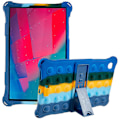 Miniatyrbild 1 av 5: Tabletskydd för Lenovo Tab M10 HD Gen 2 TB-X306X med Pop-It Fidget Leksak, Stötskyddande Skal med PC-Stativ Colorful Dark Blue