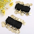 Miniatyrbillede 1 af 8: Mave-dans Armbånd og Ankelsmykker Chiffon Guldmynt Mave Sort One Size Sort Black one size