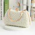 Pearl Handheld Dinner Handheld Handle Shoulder Bag Beige