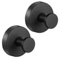 Vacuum Suction Cup Hook, 2 Suction Cup Wall Hooks, Stainless Steel Suction Cup Bathroom, Waterproof, Removable, Reusable (Black) black