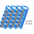 Miniatyrbillede 1 af 4: CR2450 20-pak Lithium batteri CR 2450 3V Eunicell batterier 136