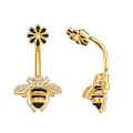 Miniatyrbilde 4 av 5: (5-pakning) 14 g navlepiercinger i kirurgisk stål med runde Cubic Zirconia-knotter for piercinger