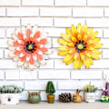 Pikkukuva 4 / 10: Tervetuloa-kyltti koriste simulointi metalli auringonkukka perhonen seinätaide riippuva piha-aita koriste kotiin ulko White Chrysanthemum