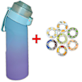 Miniatyrbild 1 av 2: Smaksatt Vattenflaska med 7 Smakkapslar Air Water Up Flaska Frostad Svart 650ml Air Starter Up Set Vattenkopp för Camping Sport