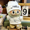 Miniatyrbillede 1 af 5: Sommerudsalg Labubu dukkeklæder første generation anden generation blind box Labubu dukkeklæder (hat + T-shirt + khakibukser) L Vit kostym