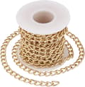 Guld Aluminium U-svejset Snoet Kæde Rulle - 5m - 10 x 6.5mm - DXGHC
