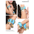 Miniatyrbillede 8 af 8: Mave-dans Armbånd og Ankelsmykker Chiffon Guldmynt Mave Sort One Size Sort Black one size