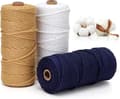 3 farver Macrame Garn, Macrame Reb 3mm X 100m Naturlig Macrame Co_MGF