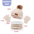 Miniatyrbillede 3 af 6: Tredelt vinterhue, tørklæde og handskesæt til børn, efterår og vinter enkelt-kugle babyhue Style-2 other-one-size