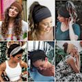 Miniatyrbilde 4 av 6: 6 stk pannebånd for kvinner, brede myke pannebånd for kvinner i boho-stil, mote turban knute voksen sjal hårbånd elastisk mote yoga hårbånd