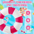 Miniatyrbillede 3 af 5: Oppustelig Badering til Voksne, Badering Pool Float, Retro Stribet PVC Oppustelig Badering Pool Float, til Strandferier og Poolfester
