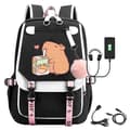 Capybara Studentryggsäck med USB-laddningsportar M002_MGF