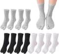Tåstrumpor i bomull, sandal- och yogastrumpor, andningsbara, elastiska, unisex, svart/vit/grå, 6 par