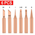 Miniatyrbillede 1 af 8: 5/6 stk rent kobber 900M-T loddejernsspids Blyfri loddespids 6PC 6PC