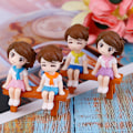 Miniatyrbillede 5 af 5: 5 sæt søde par DIY Mini Miniature Figur Have Deco Sæde Multicolor 5pcs
